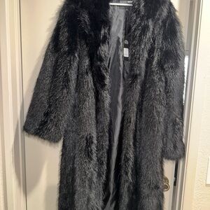 Fashion Nova Black Faux Fur Teddy Jacket